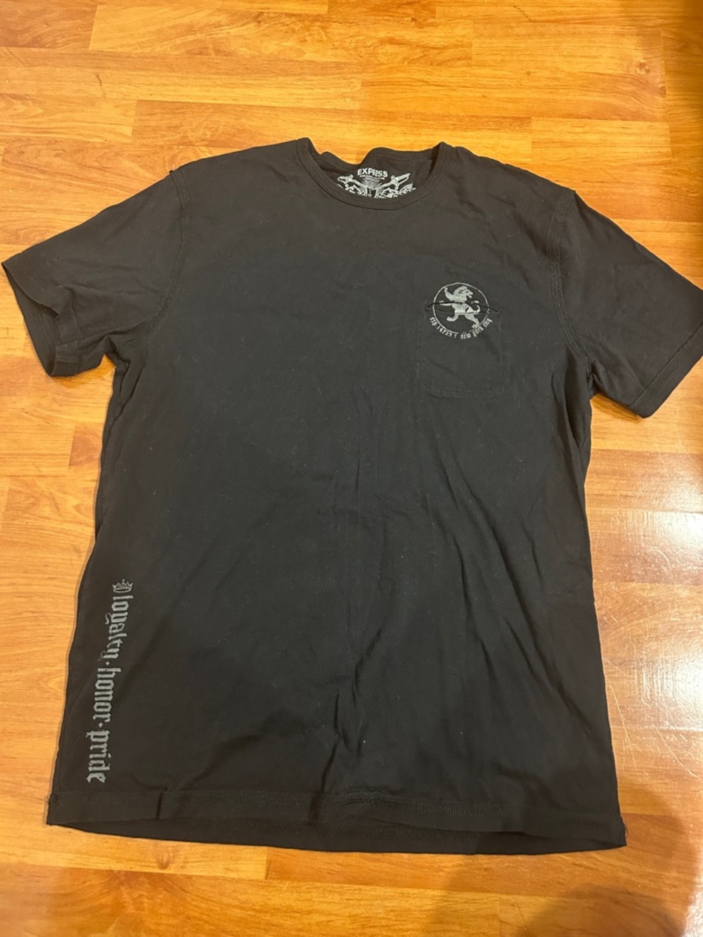 Express Black Short-Sleeve Graphic Pocket Tee